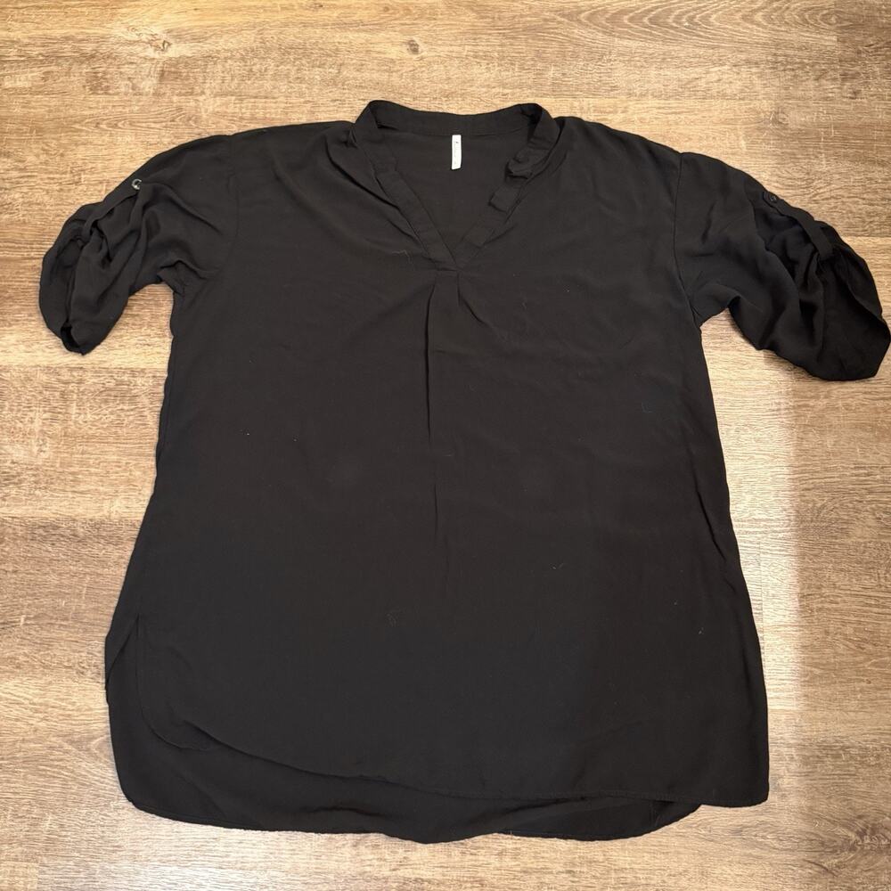Women’s Long Sleeved Bathing Suit Cover Up, Size Large, Black